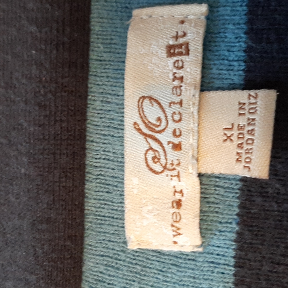 2 shades of blue striped Xl sweater shrug - Picture 3 of 4